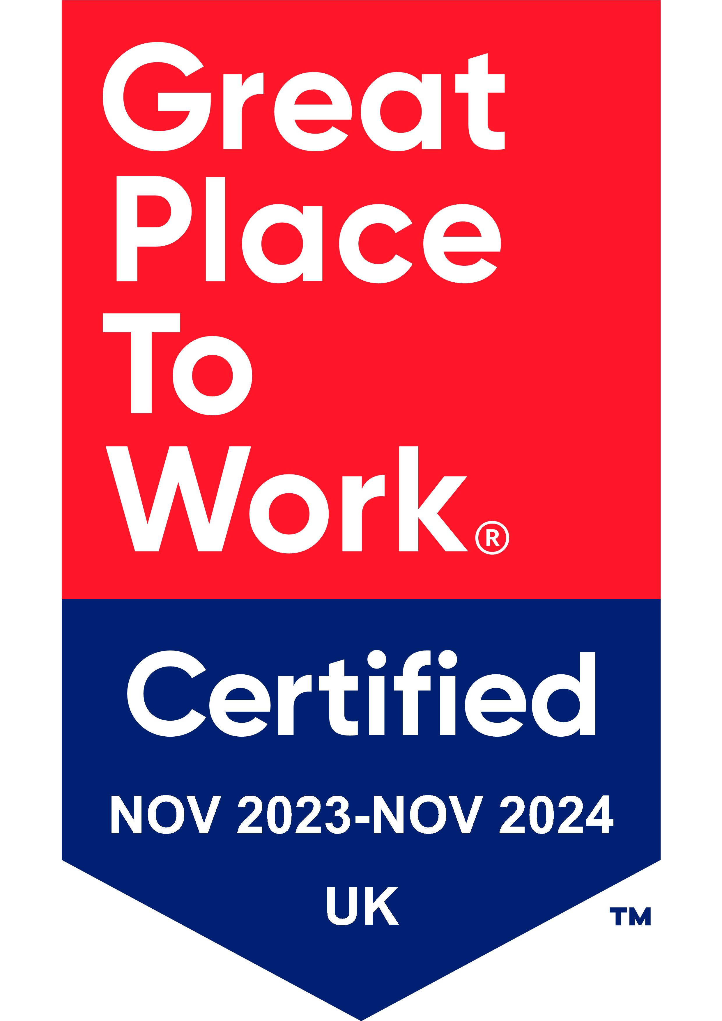 Great Place To Work Certified logo