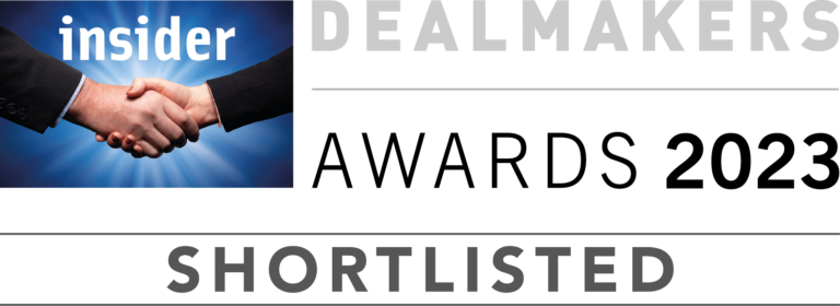 Image from one of the Corporate Finance team being shortlisted for multiple awards at Insider South West Dealmakers Awards 2023.