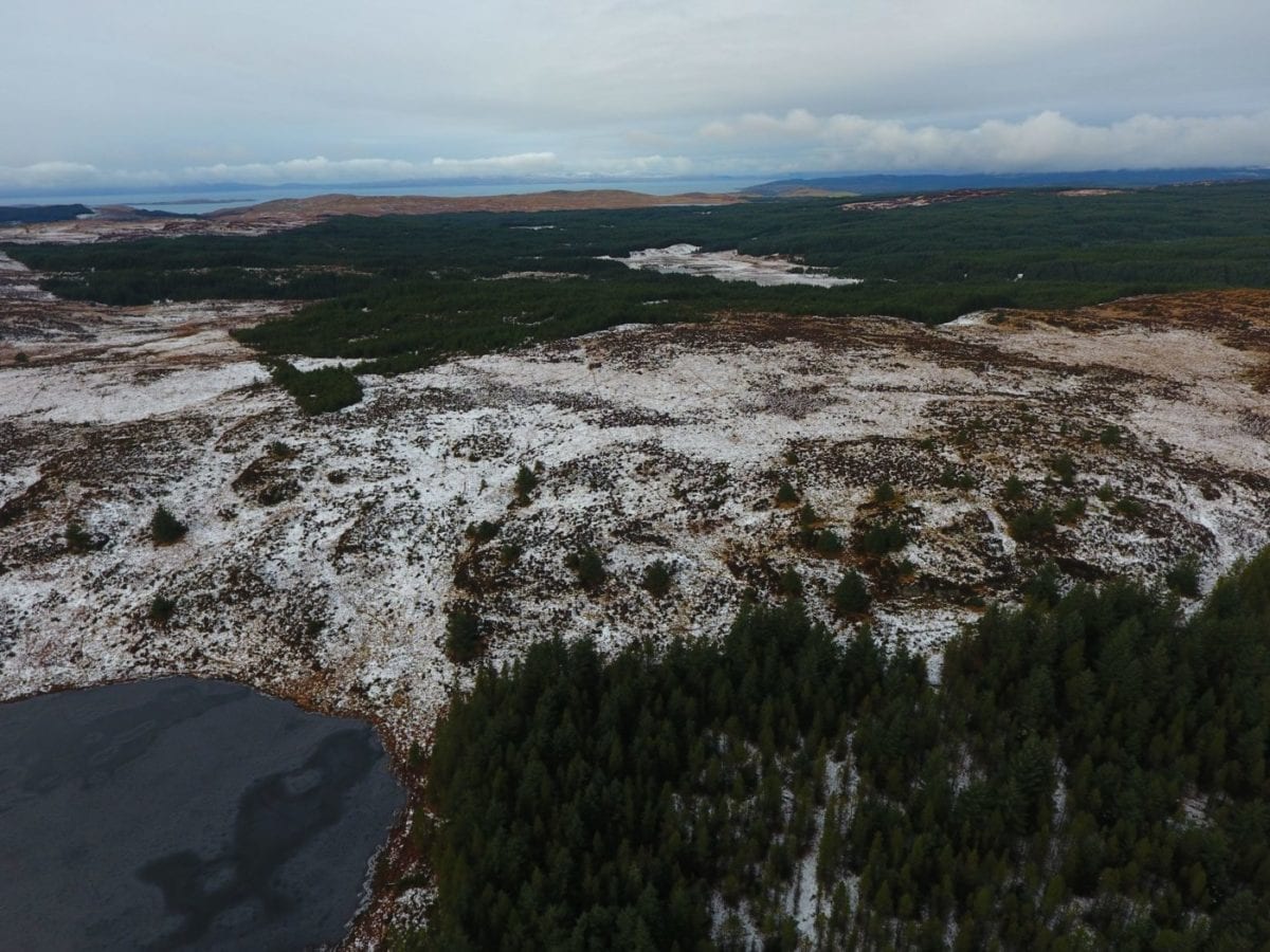 An aerial view of Loch Chaorainn.