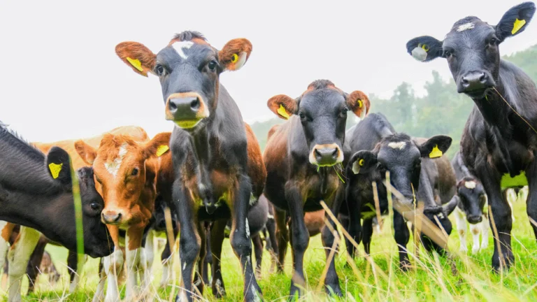 Group of cows in field