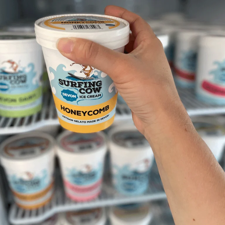 Tub of Surfing Cow ice-cream