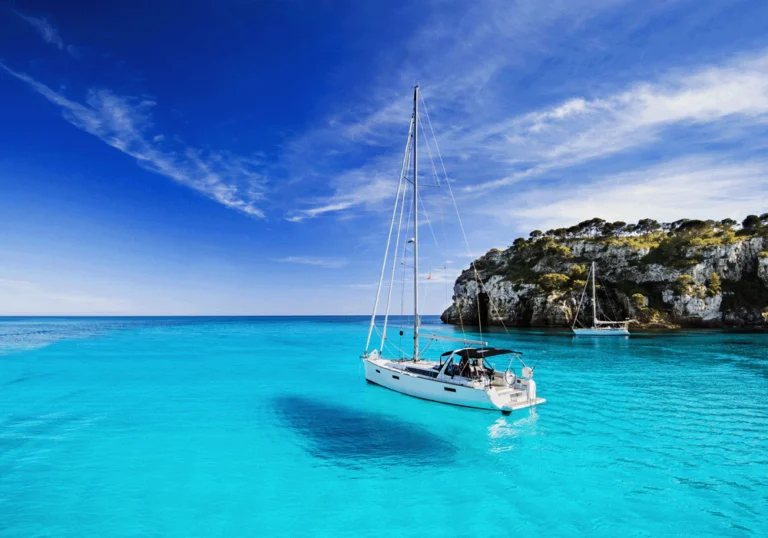 Sailing boats in tropical holiday location