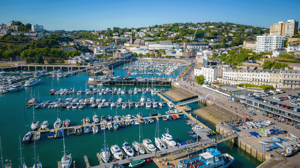 Aerial view of Torquay harbour