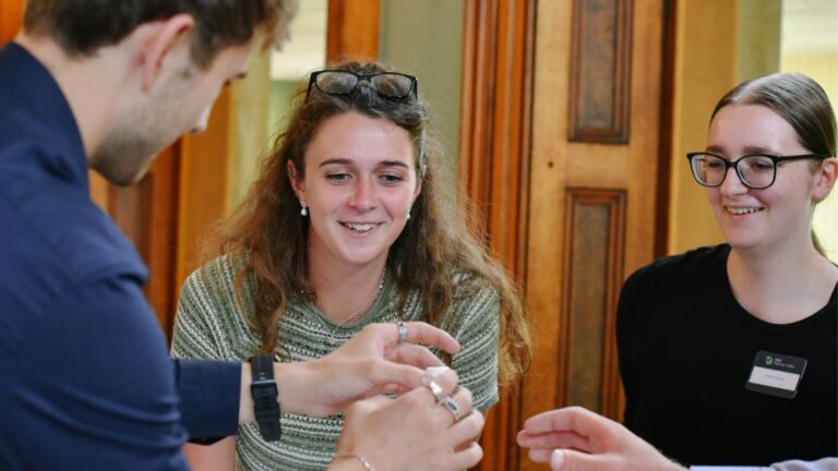 Trainees at the welcome event