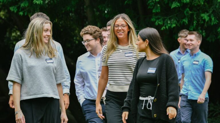 Trainees at the welcome event