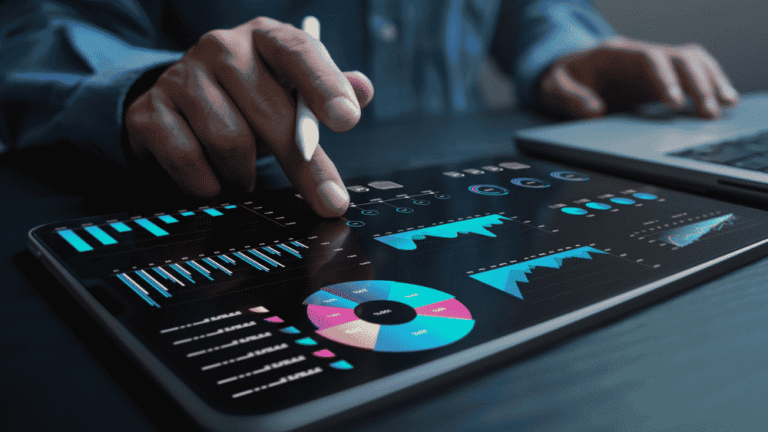 A person using a dashboard for financial data analysis
