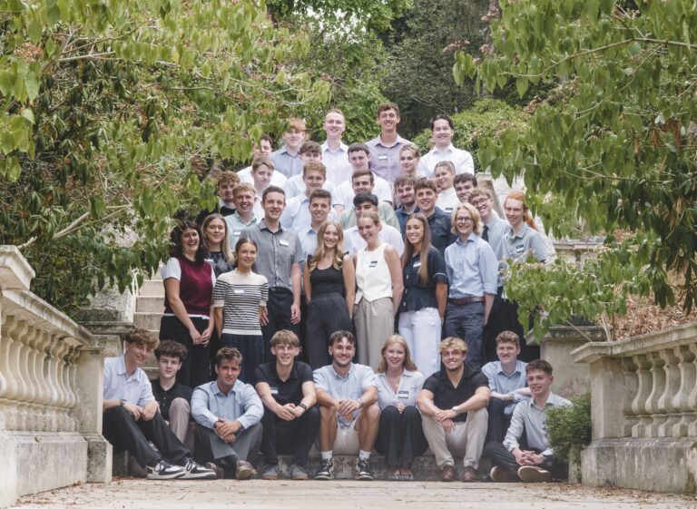 An outdoors group shot of PKF Francis Clark's new trainees at the University of Exeter